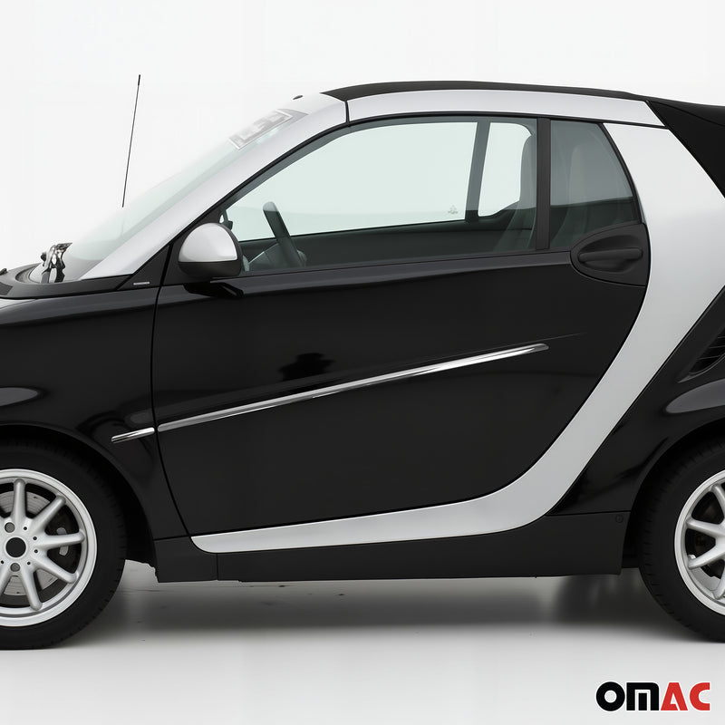 Seitentürleiste Türschutzleiste für Smart 450 1998-2007 Fortwo Chrom Stahl 4x