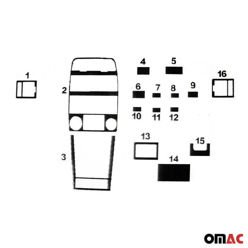 Innenraum Dekor Cockpit für Suzuki Vitara 1993-1998 Piano Schwarz Optik 16tlg