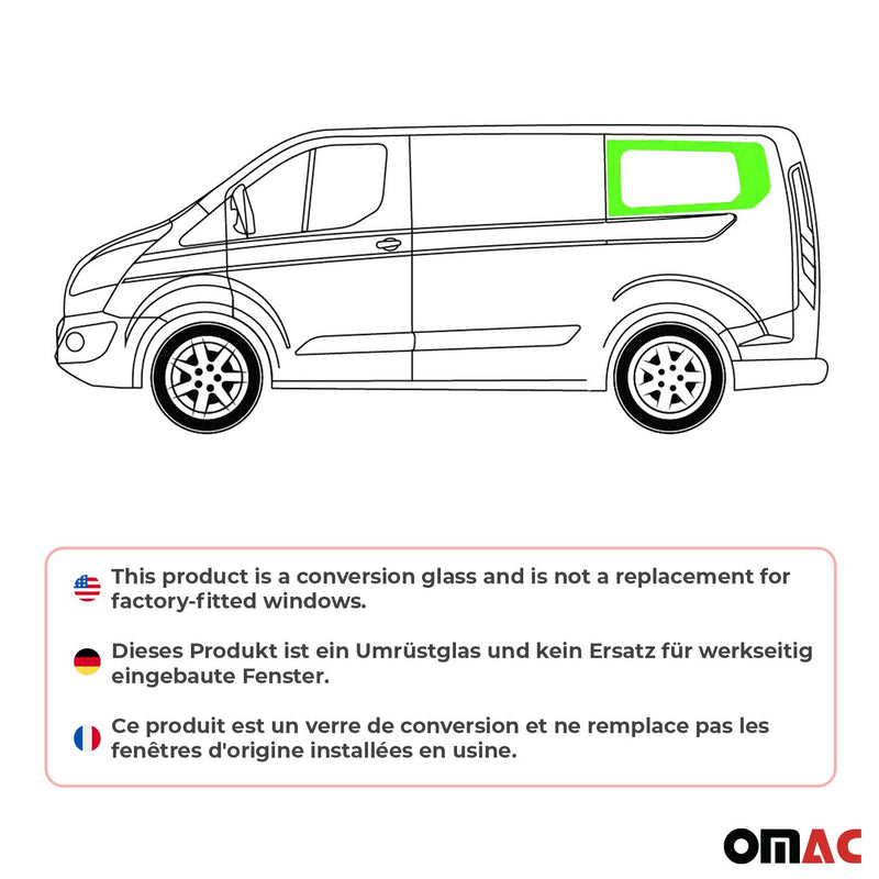 Seitenfenster Sicherheitsglas für Ford Transit Custom 2013-2024 Links L1 Schwarz