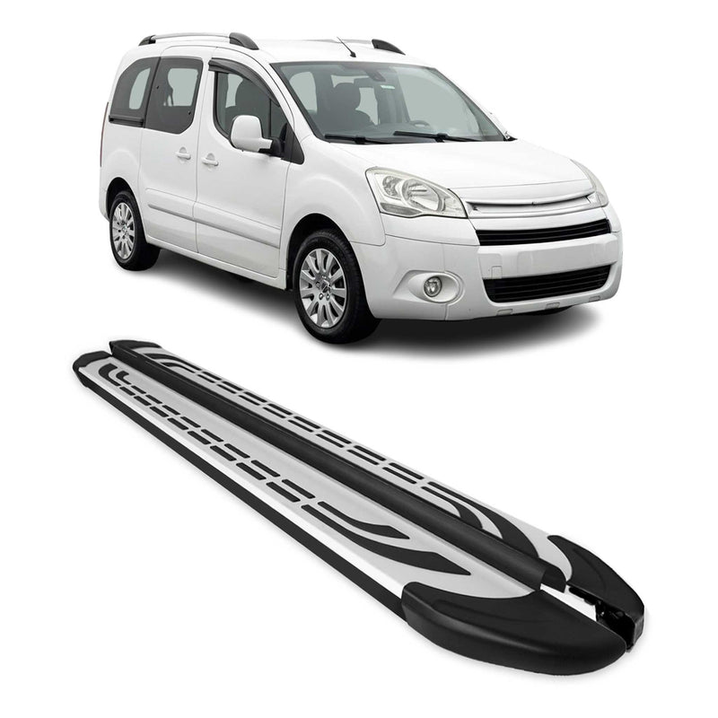 Trittbretter Seitenbretter für Citroen Berlingo L1 Kurzer 2008-2018 Alu Schwarz