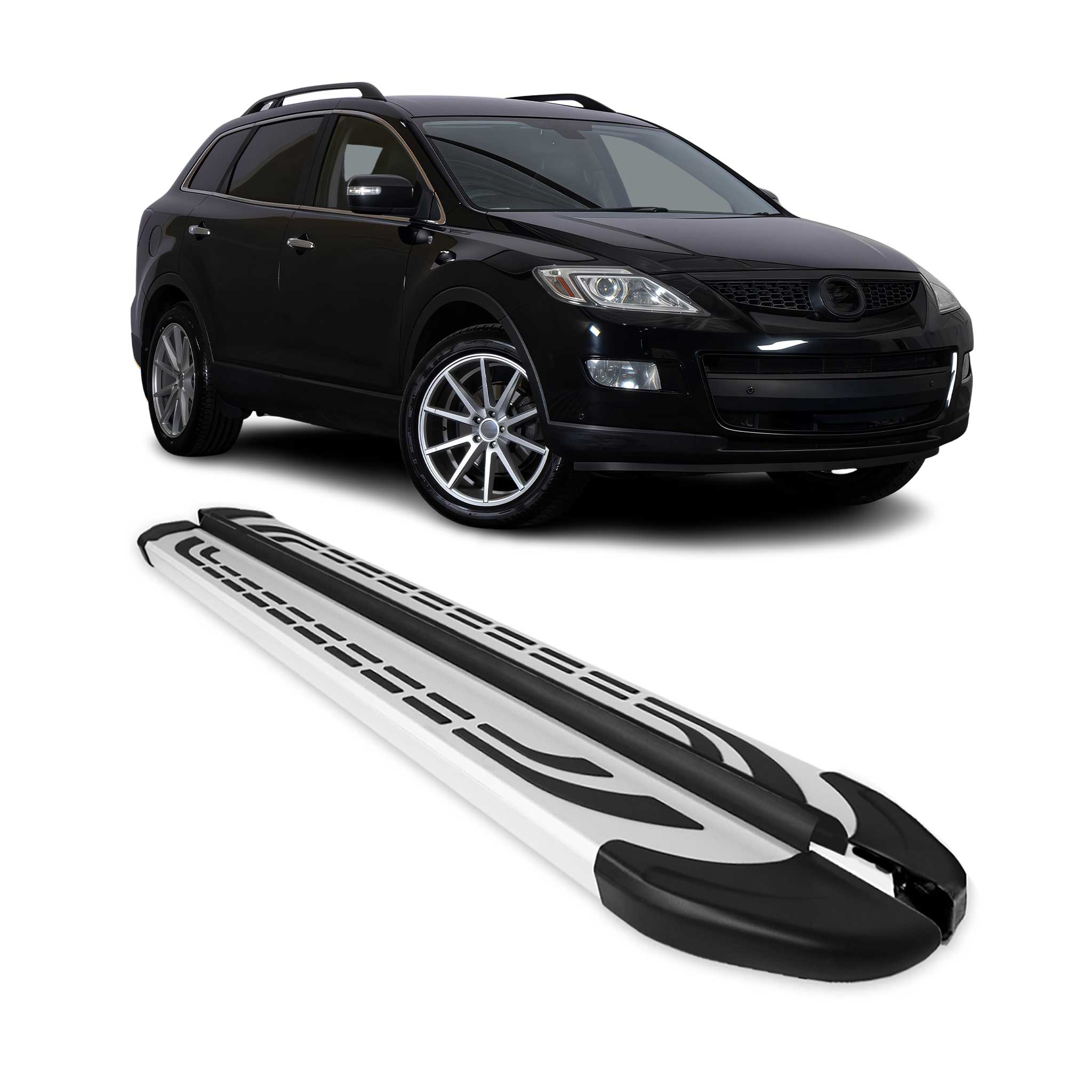 Trittbretter Seitenschweller Seitenbretter für Mazda CX-9 2010-2015 Alu Grau