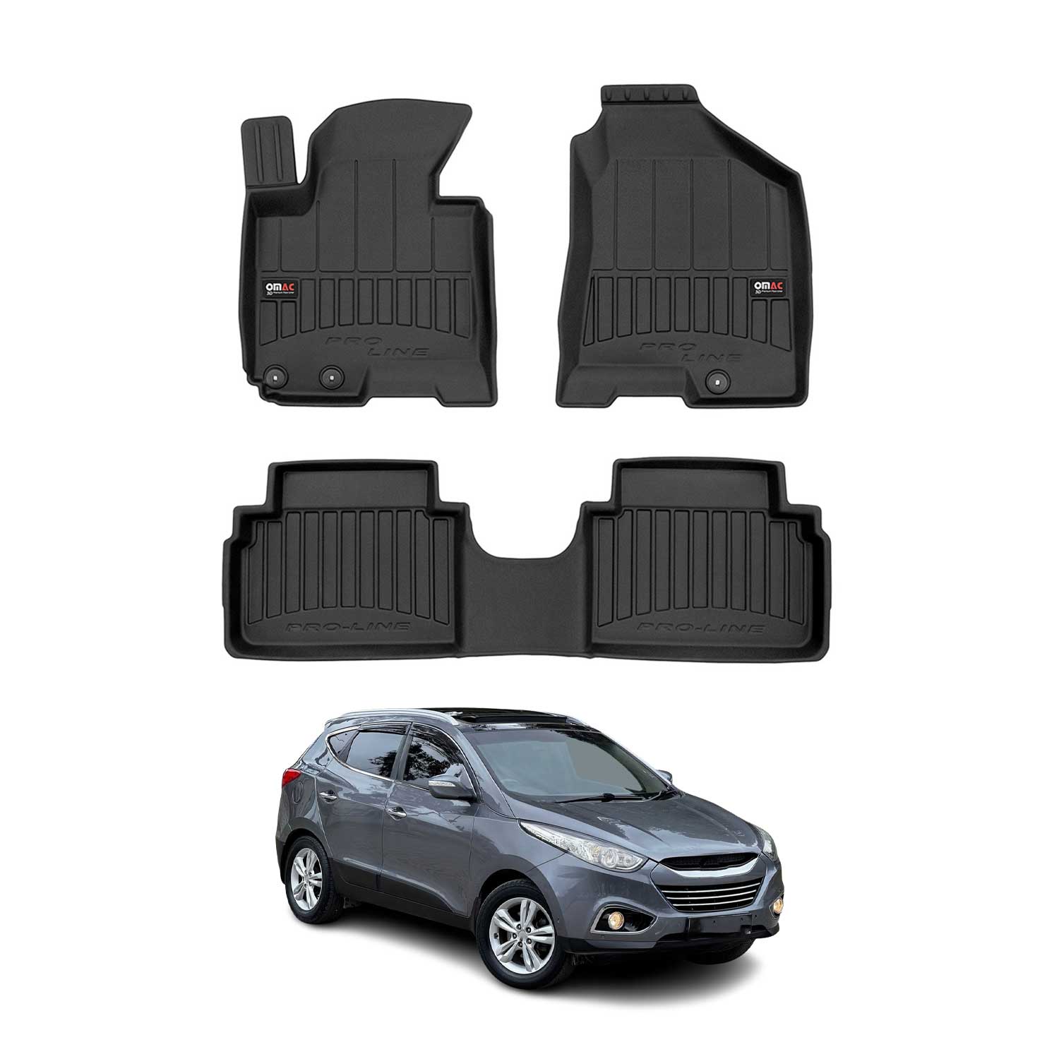 OMAC Gummi Fußmatten für Hyundai ix35 2009-2015 Premium TPE Automatten 3tlg
