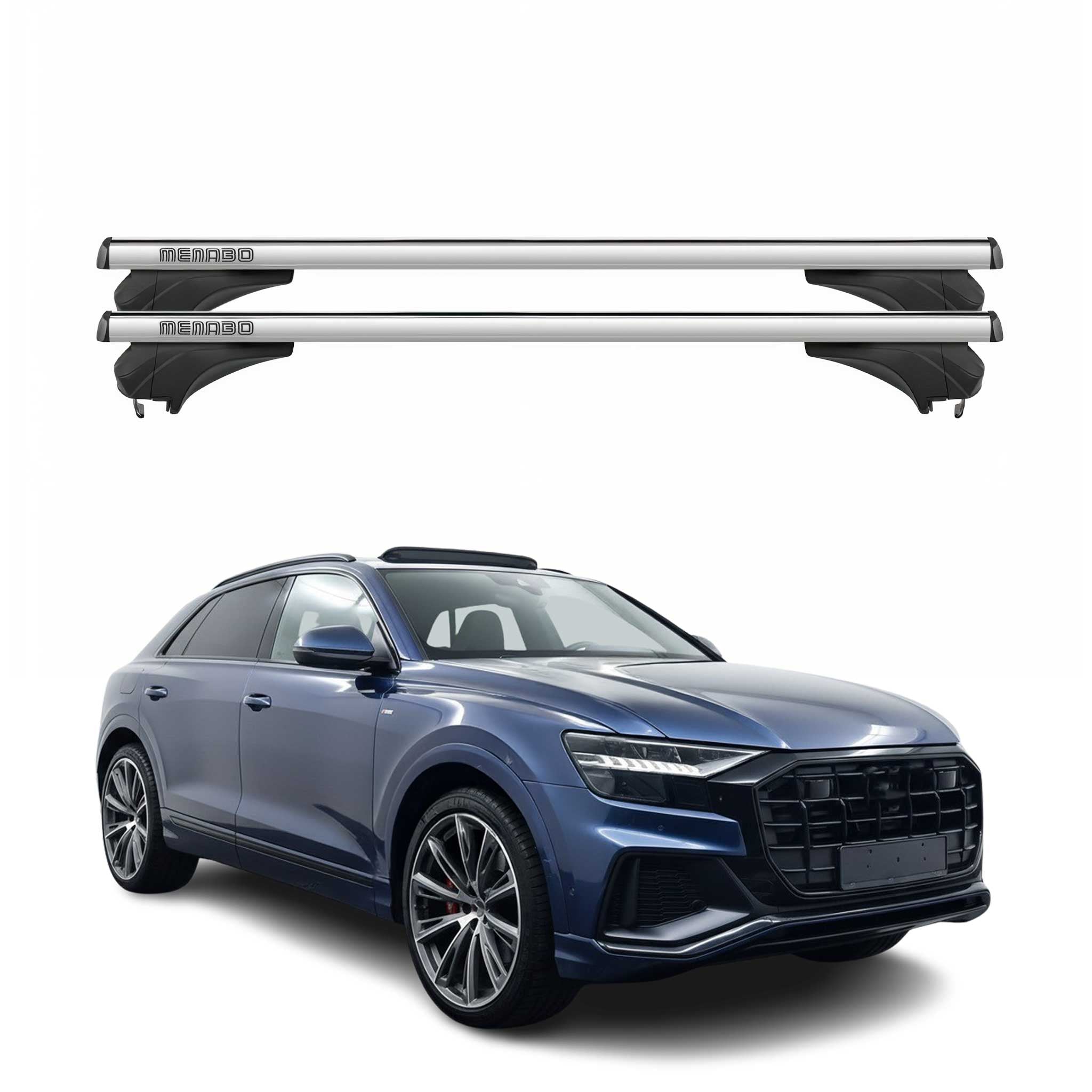 Menabo Dachträger Grundtäger für Audi Q8 4M 2018-2026 Aluminium Silber 2 tlg