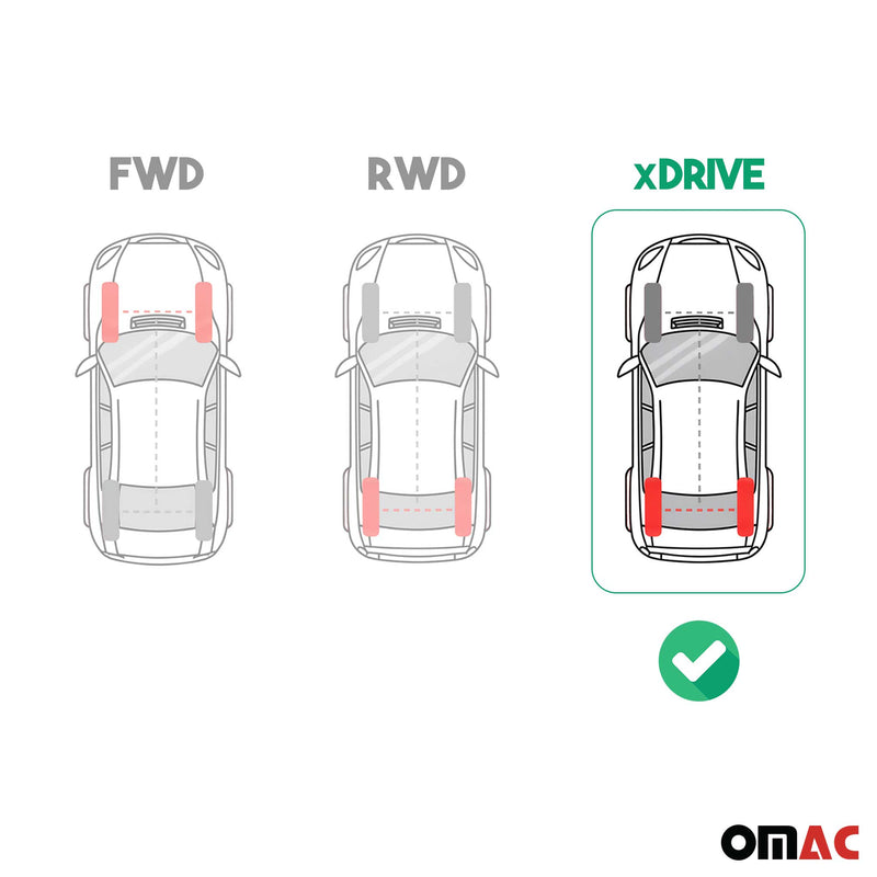 OMAC Gummimatten Fußmatten für BMW 5er F11 Touring 2010-2013 Pre-FL 4WD Xdrive