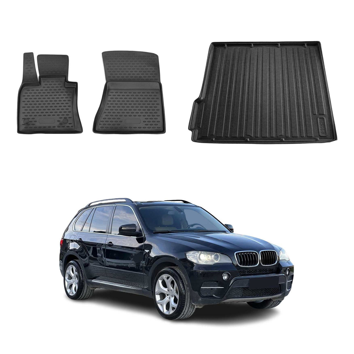 OMAC Fußmatten & Kofferraumwanne Set für BMW X5 E70 2007-2013
