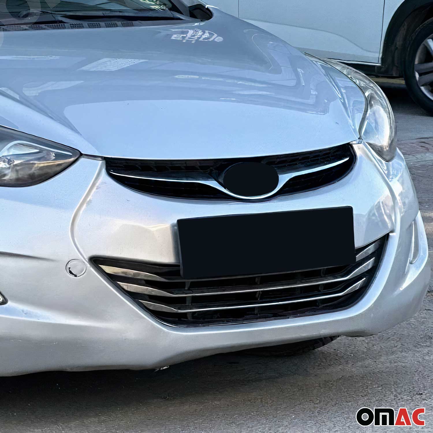 Kühlergrill Leisten Grillleisten für Hyundai Elantra 2011-15 Edelstahl Chrom 3x