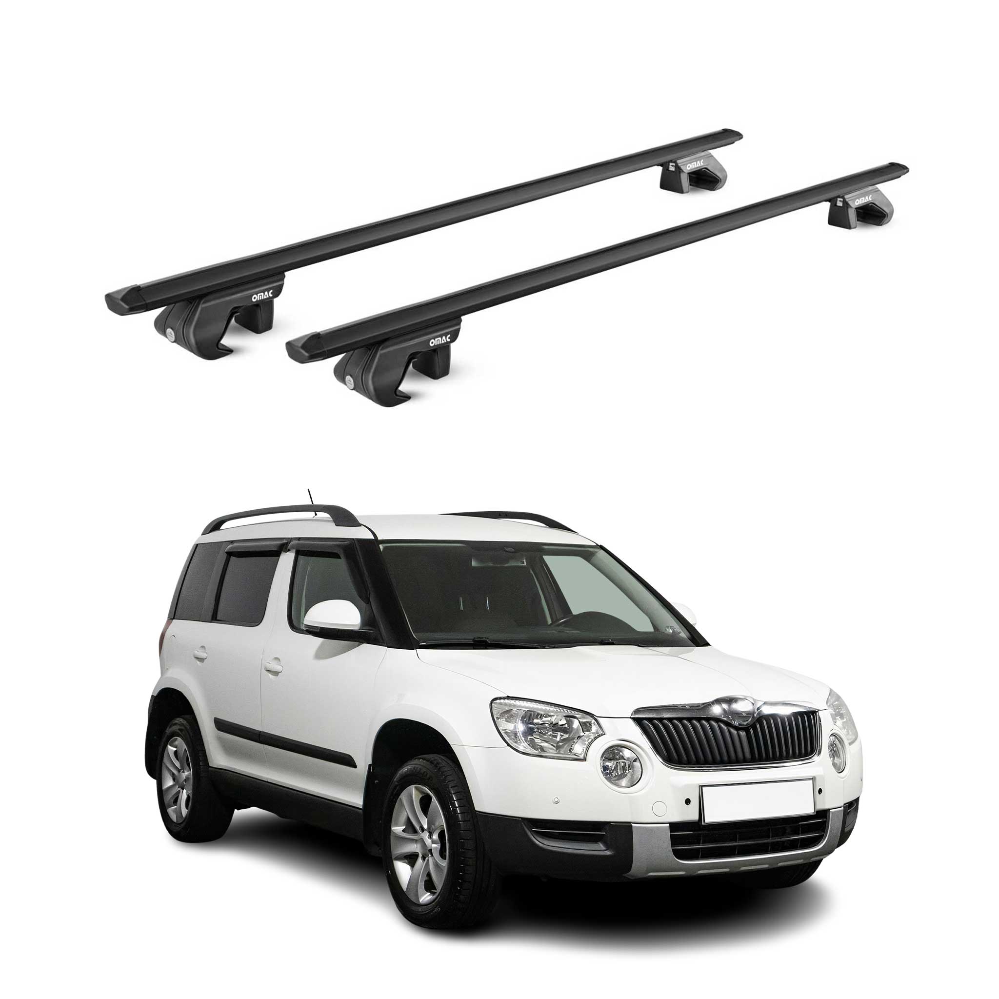 Dachträger Grundtäger für Skoda Yeti 2009-2017 90kg Alu Schwarz 2 tlg ABE
