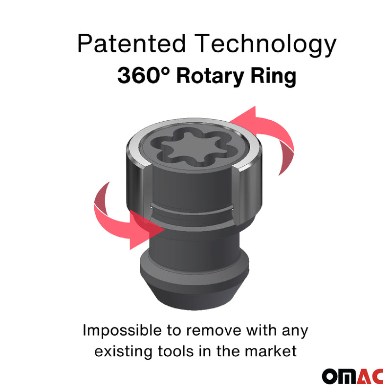 Radschloss Radschrauben Satz für Opel Antara 2006-2017 Silber 4tlg M12X1.5