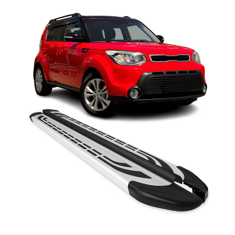 Trittbretter Seitenschweller Seitenbretter für Kia Soul 2015-2019 Aluminium Grau