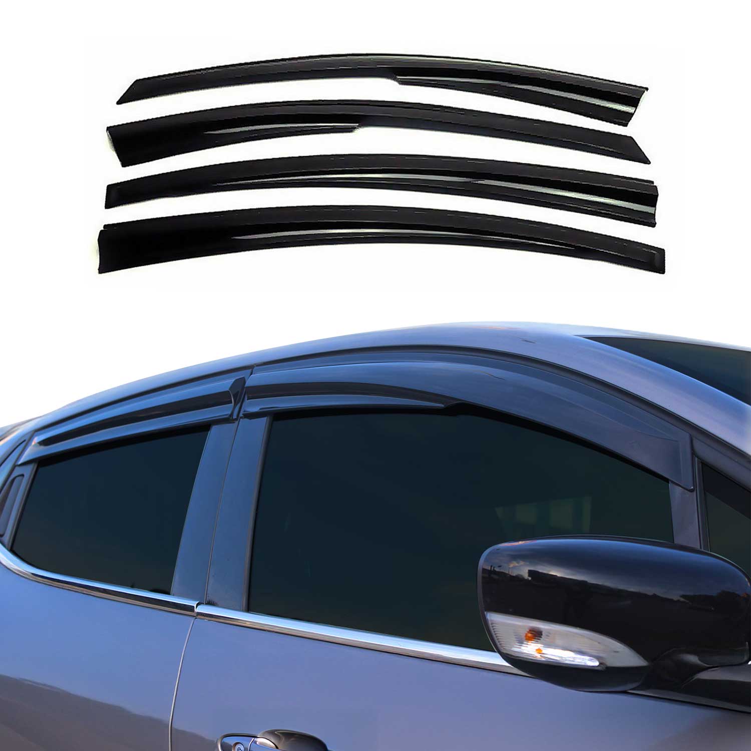 4x Windabweiser Regenabweiser für Toyota Corolla ELimo 2019-2026 Dunkel