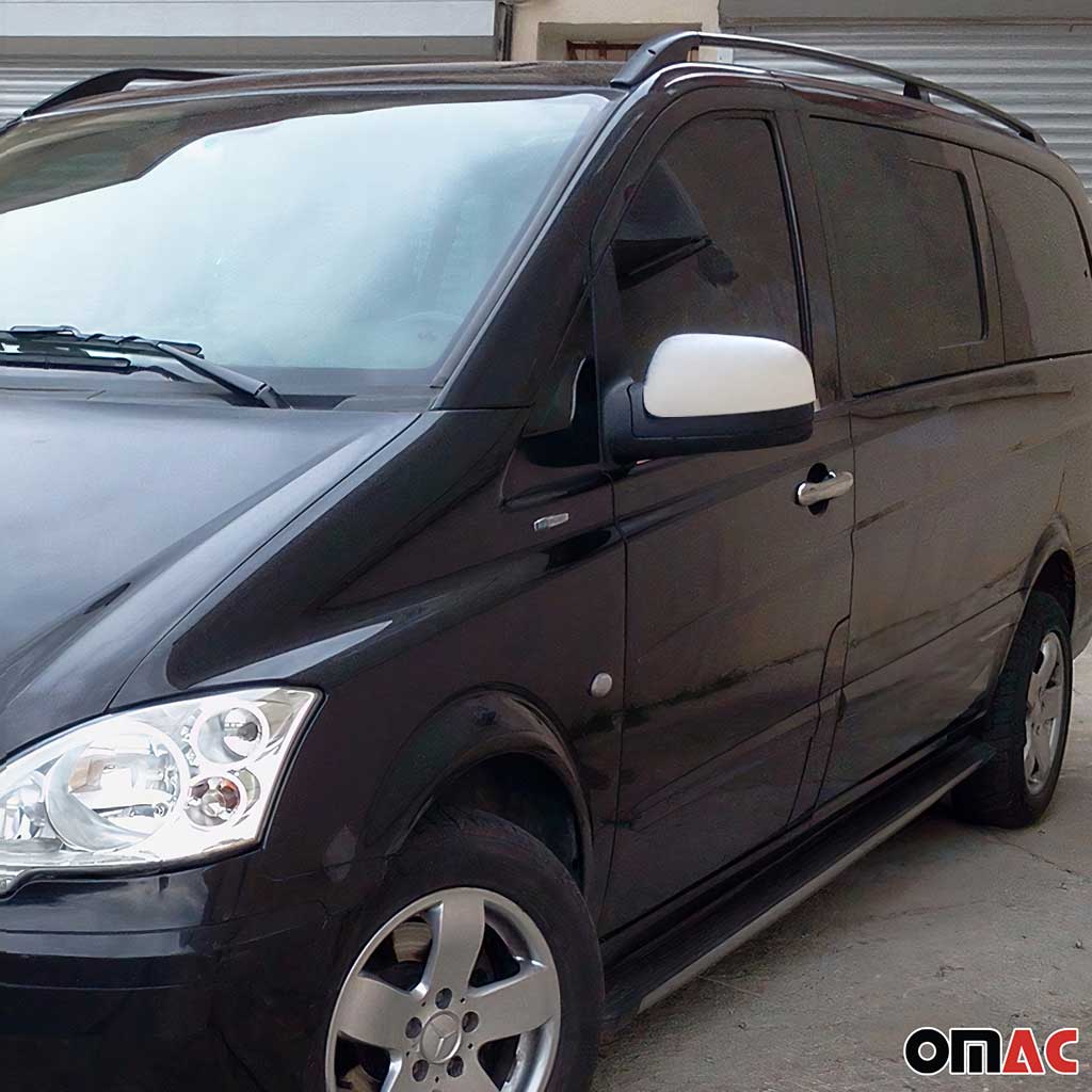 Spiegelkappen Spiegelabdeckung für Mercedes Vito W639 2010-2014 Edelstahl Matt