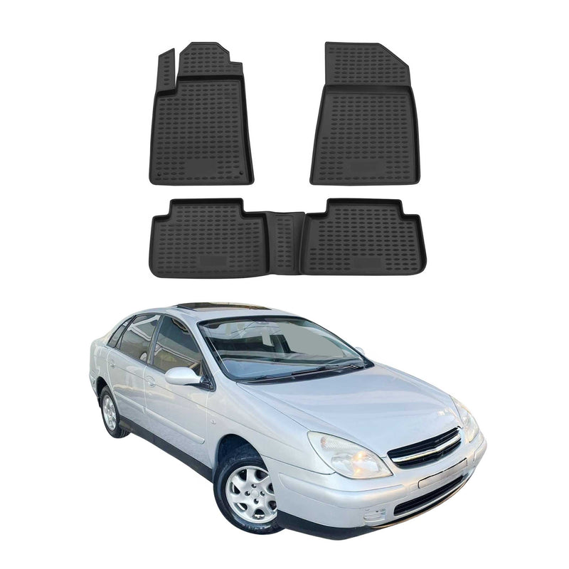 OMAC Gummimatten Fußmatten für Citroen C5 2001-2008 TPE Automatten Schwarz 4x