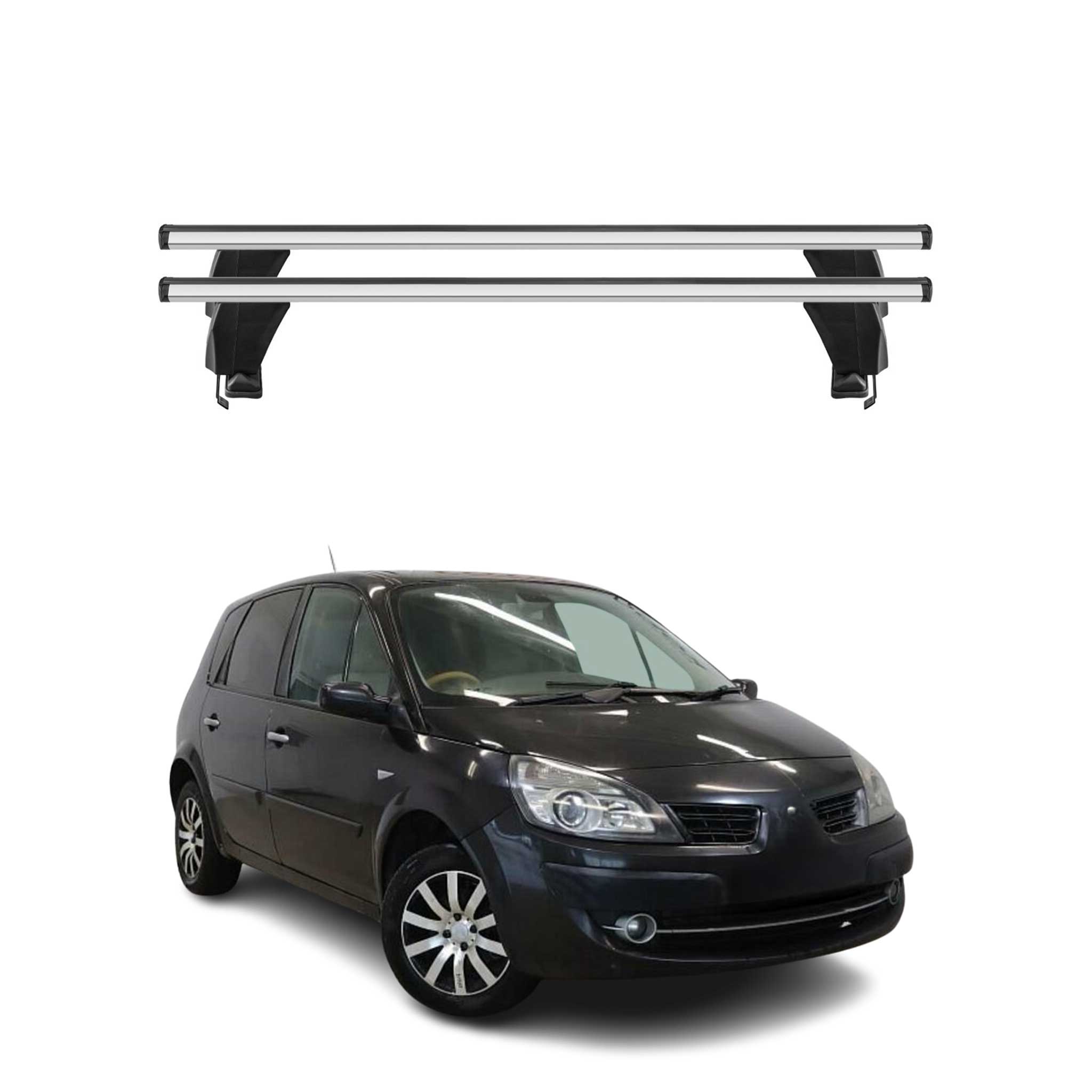 Menabo Dachträger für Renault Scenic mk3 2009-2013 Pre-FL 50kg Alu Silber 2x