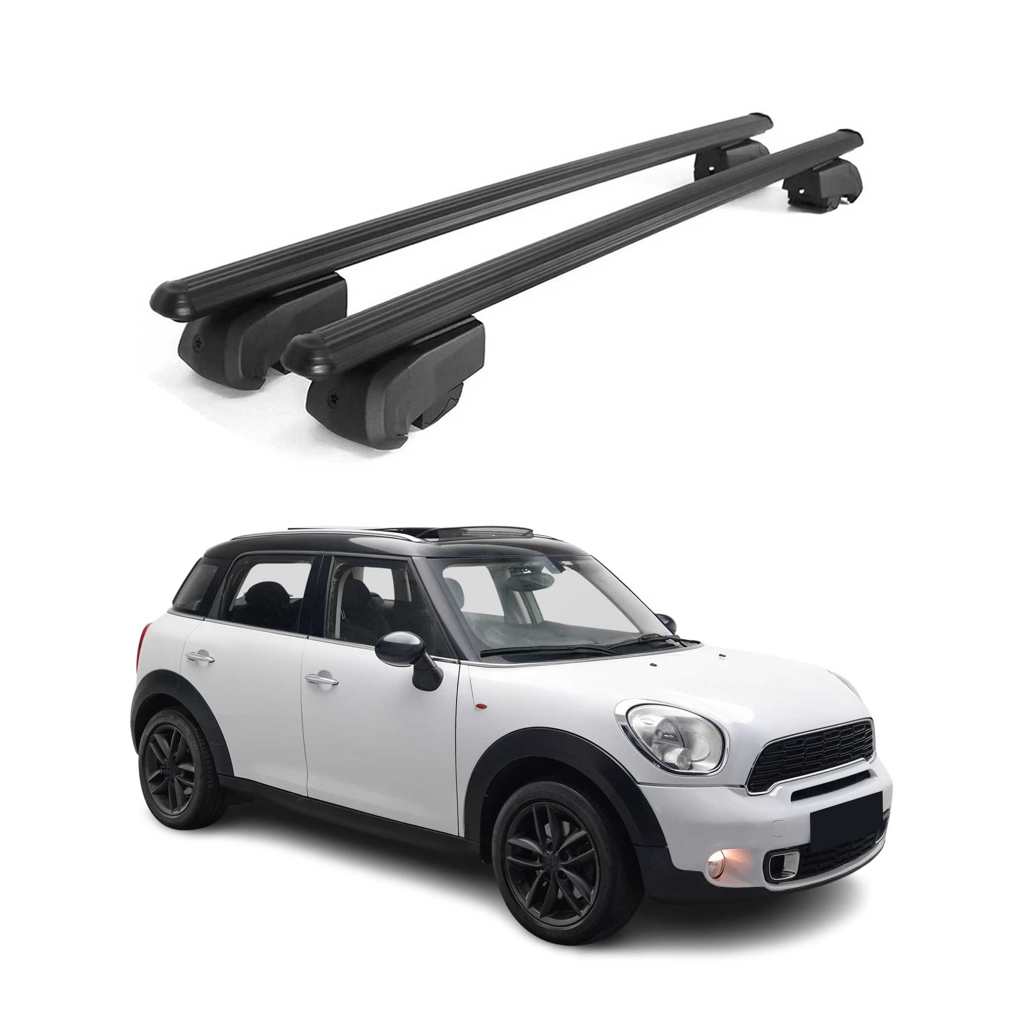 Dachträger Grundtäger für Mini Countryman R60 2010-2016 75kg Alu Schwarz 2tlg
