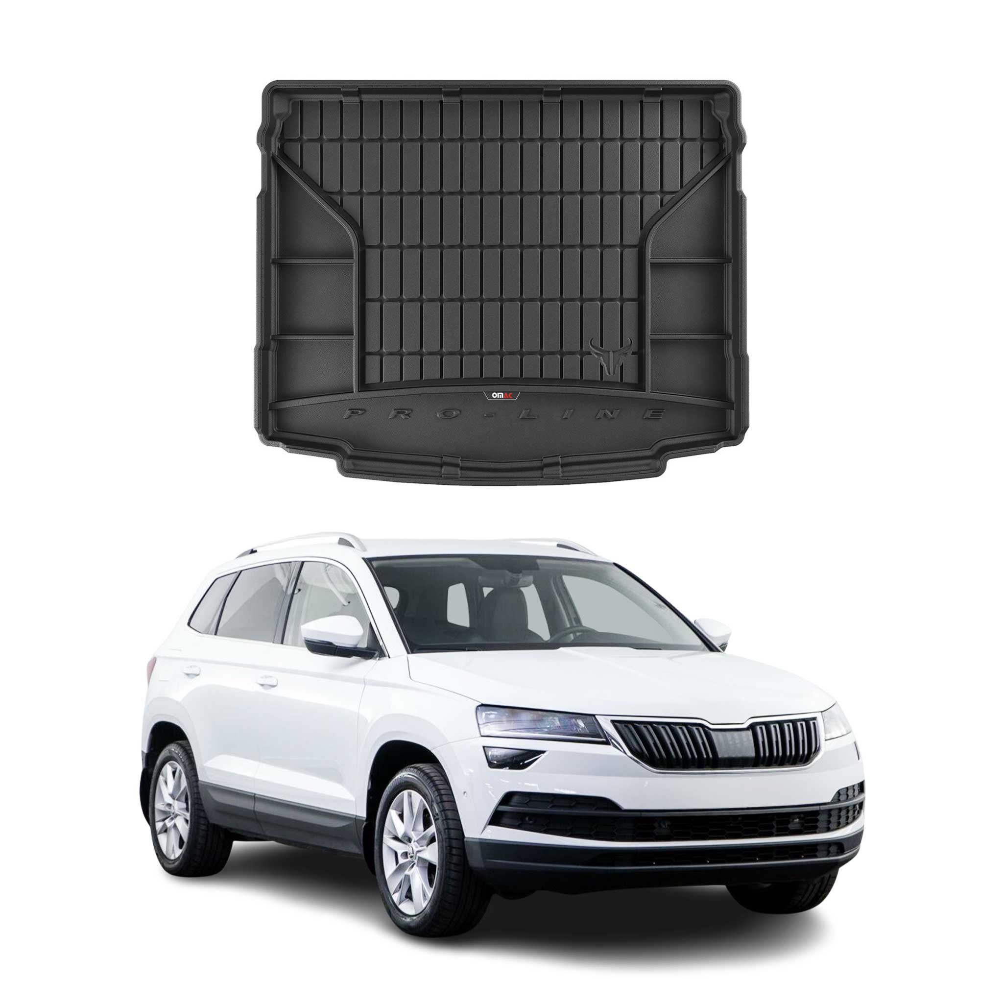 OMAC Gummi Kofferraumwanne für Skoda Karoq 2017-2026 TPE Laderaumwanne Schwarz