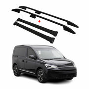 Dachreling + Dachträger SET für VW Caddy 2020-2026 L1 Kurzer Schwarz 4tlg