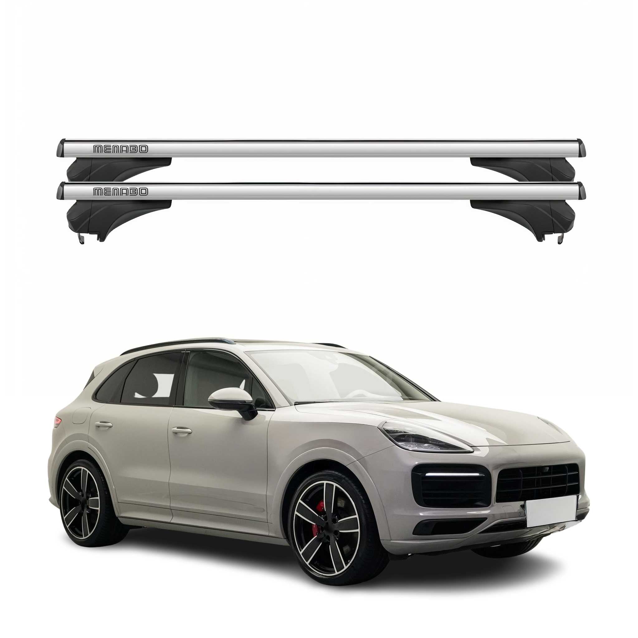 Menabo Dachträger Grundtäger für Porsche Cayenne 9YA 2019-2026 Alu Silber 2 tlg