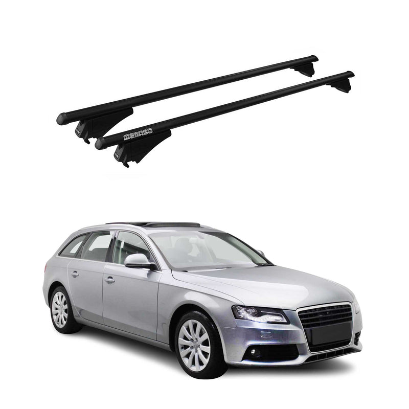 Menabo Dachträger Grundtäger für Audi A4 B8 Avant 2008-2015 75kg Alu Schwarz 2x
