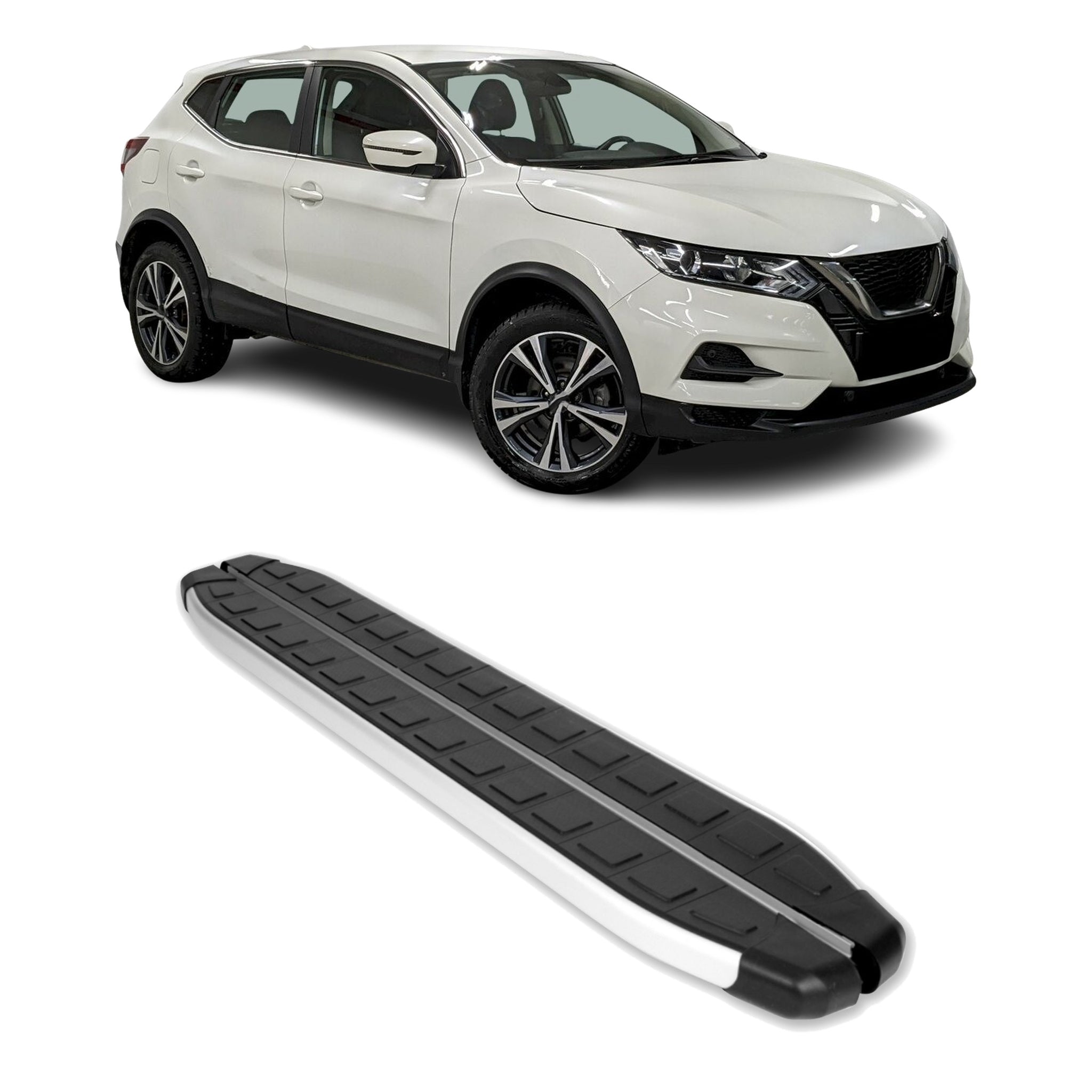 Seitenbretter Trittbretter für Nissan Qashqai J11 2013-2021 Aluminium Schwarz 2x