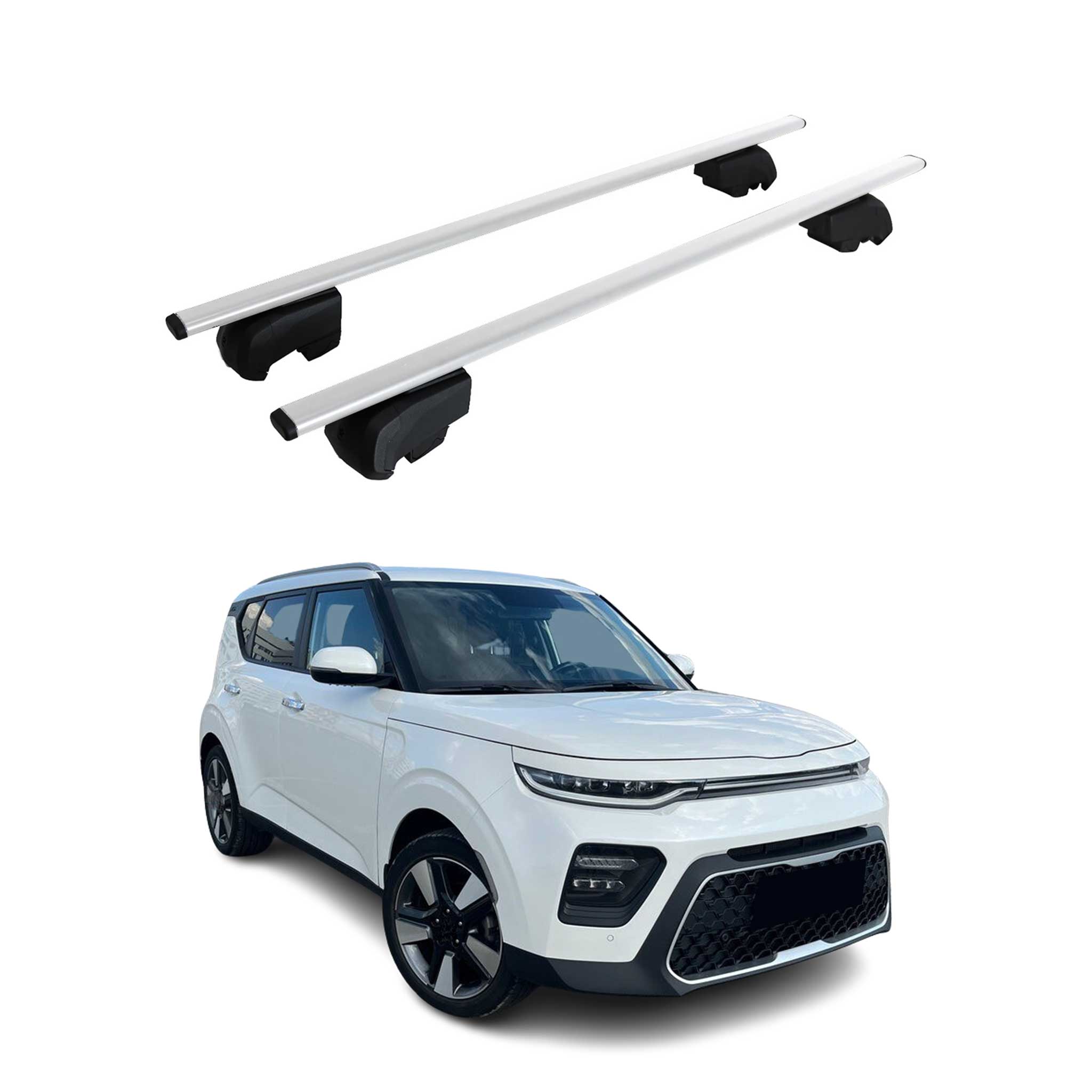 Dachträger Grundträger für Kia Soul X-Line 2020-2023 Metall Silber ABE 2x