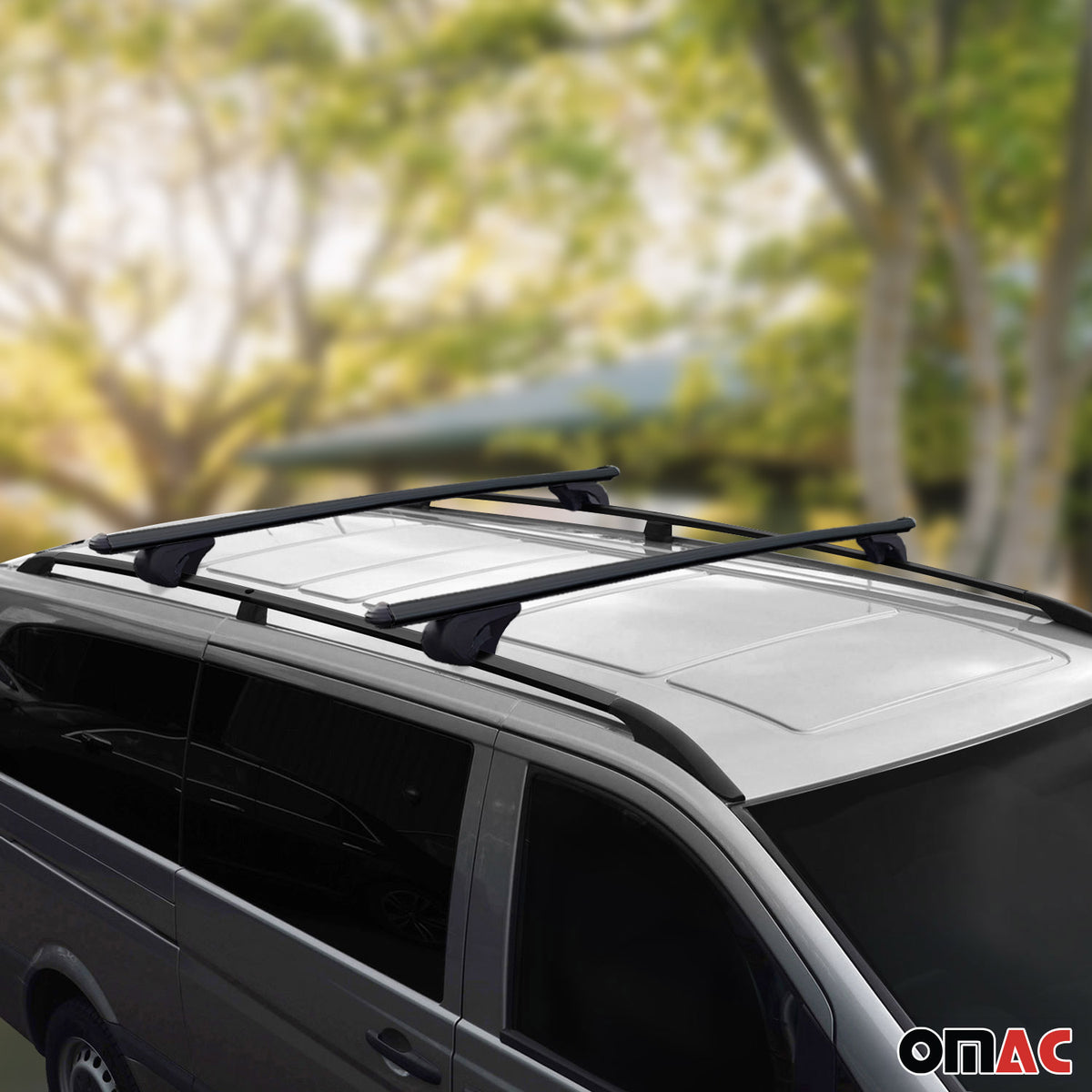 Dachreling + Dachträger SET für VW Caddy 2003-2015 Kurzer Aluminium Schwarz 4tlg