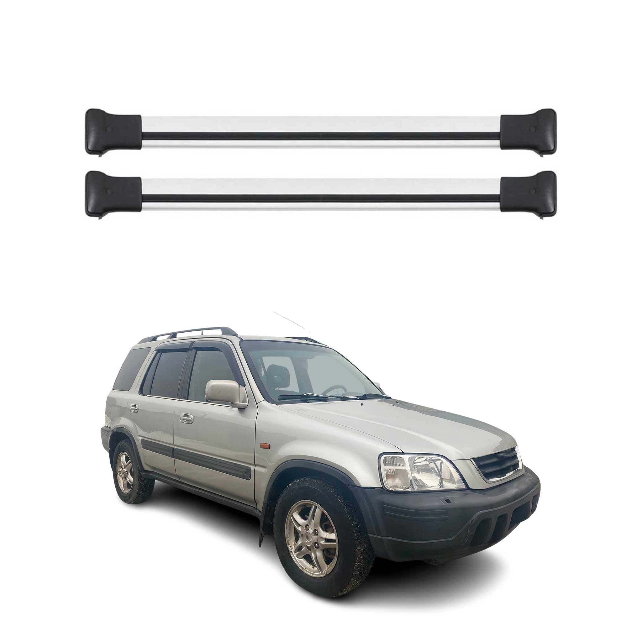 Dachträger Grundtäger für Honda CR-V mk1 1995-2001 75kg Aluminium Silber 2 tlg