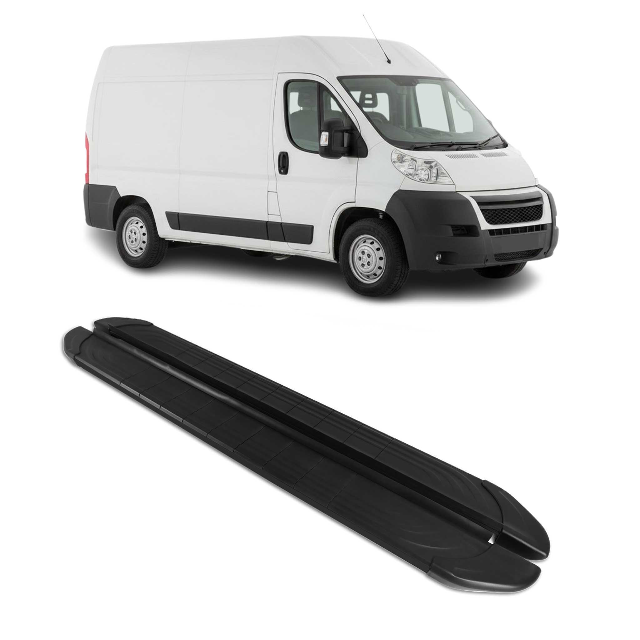 Trittbretter Seitenschweller für Peugeot Boxer 2006-2026 L2 Aluminium Schwarz 2x