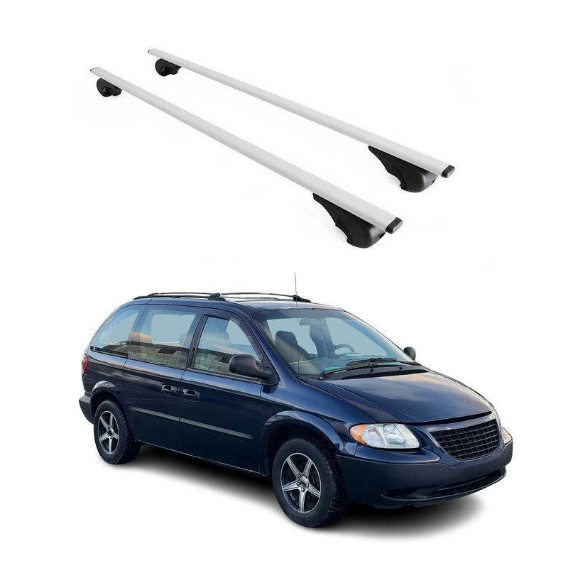 Dachträger Grundtäger für Dodge Caravan 1996-2007 75kg Metall Silber 2 tlg
