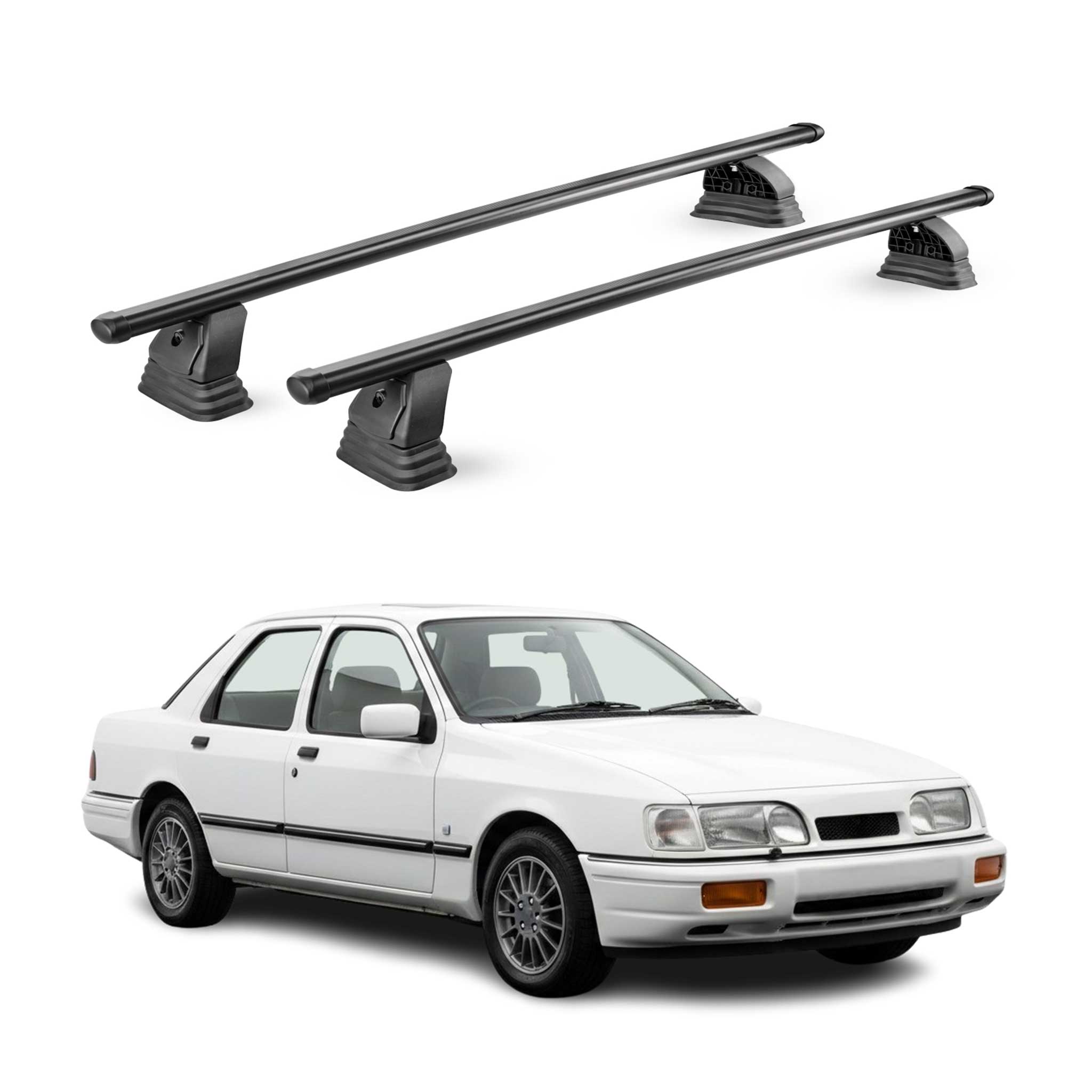 Stahl Dachträger für Ford Sierra II Schrägheck Kombi 1987-1993 TÜV 2tlg Schwarz