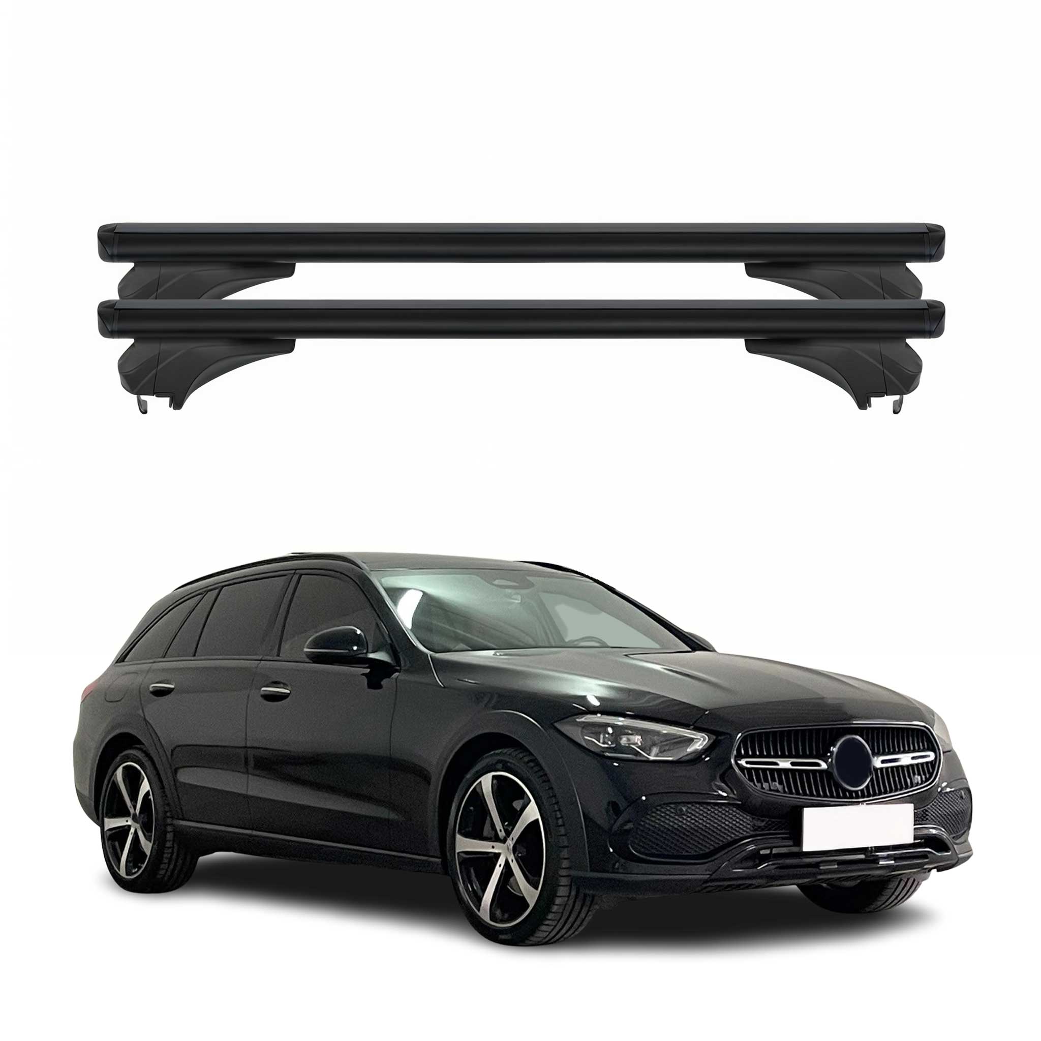 Menabo Dachträger für Mercedes C Klasse Kombi S206 2021-26 Aluminium Schwarz 2x