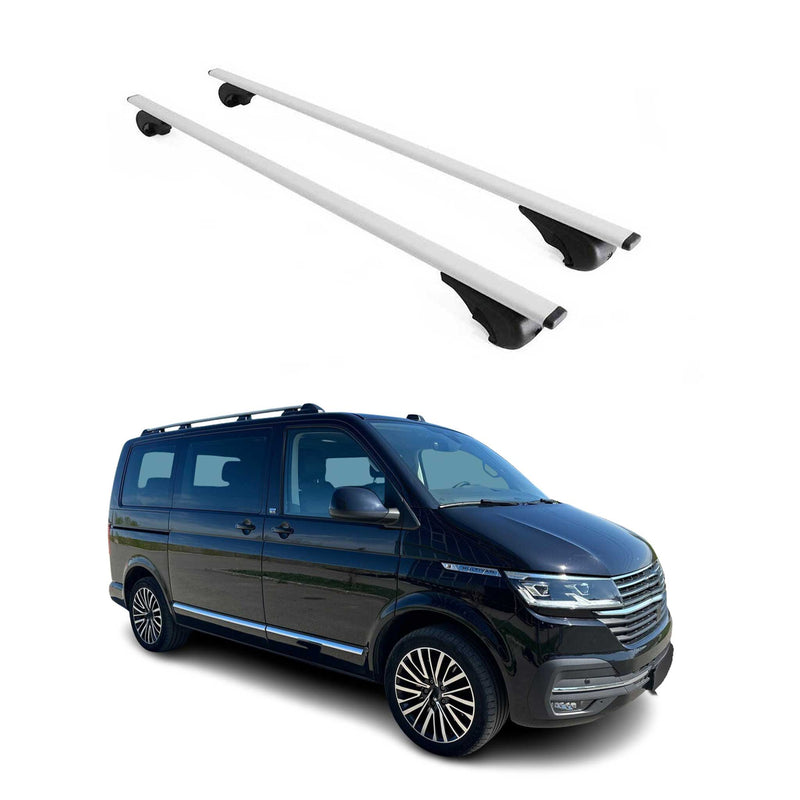 Dachträger Grundtäger für VW T6 Multivan 2015-2022 75kg Metall Silber 2 tlg