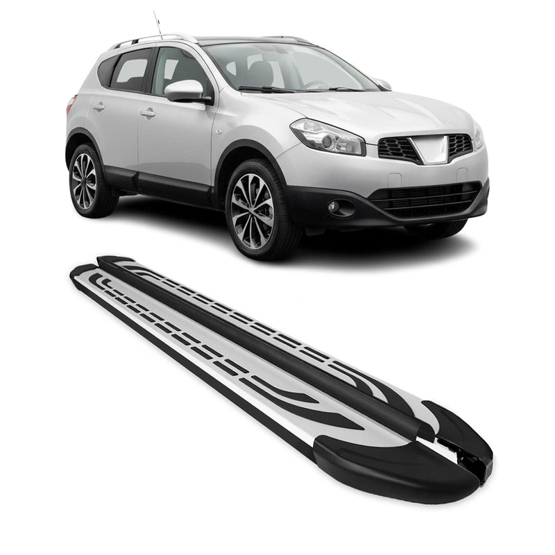 Trittbretter Seitenbretter für Nissan Qashqai +2 NJ10 2008-2014 Alu Schwarz