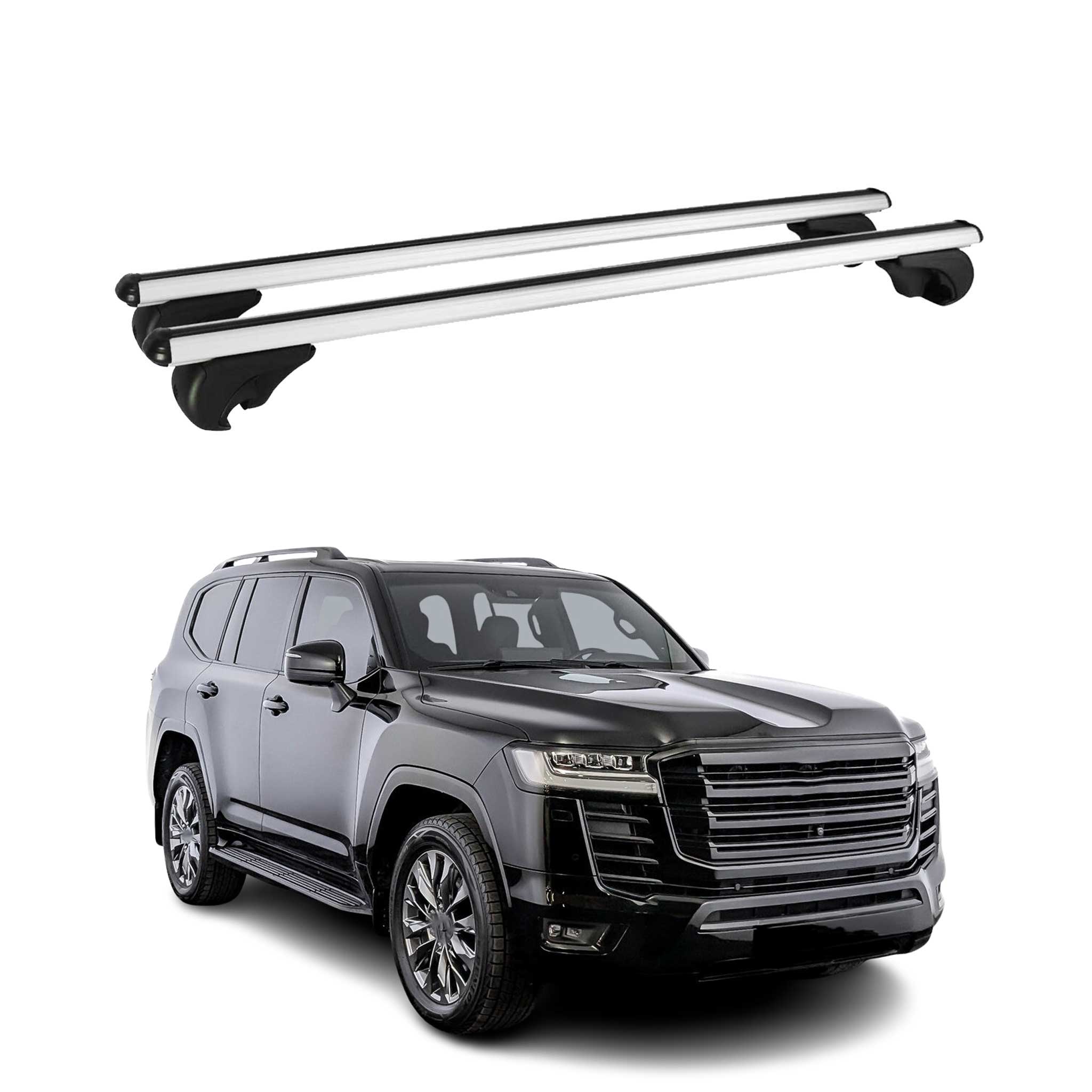 Dachträger Grundtäger für Toyota Land Cruiser 2022-2026 75kg Alu Silber 2 tlg