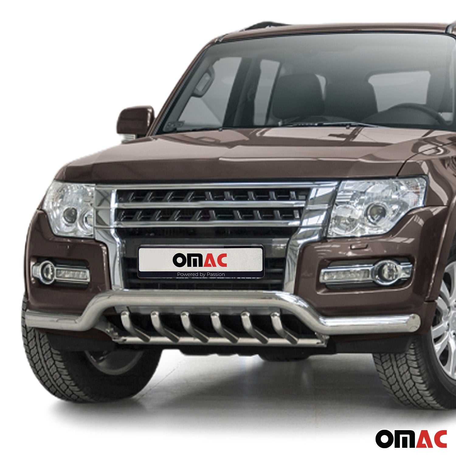 Frontschutzbügel Frontbügel für Mitsubishi Pajero 2014-2022 mit ABE Stahl Silber