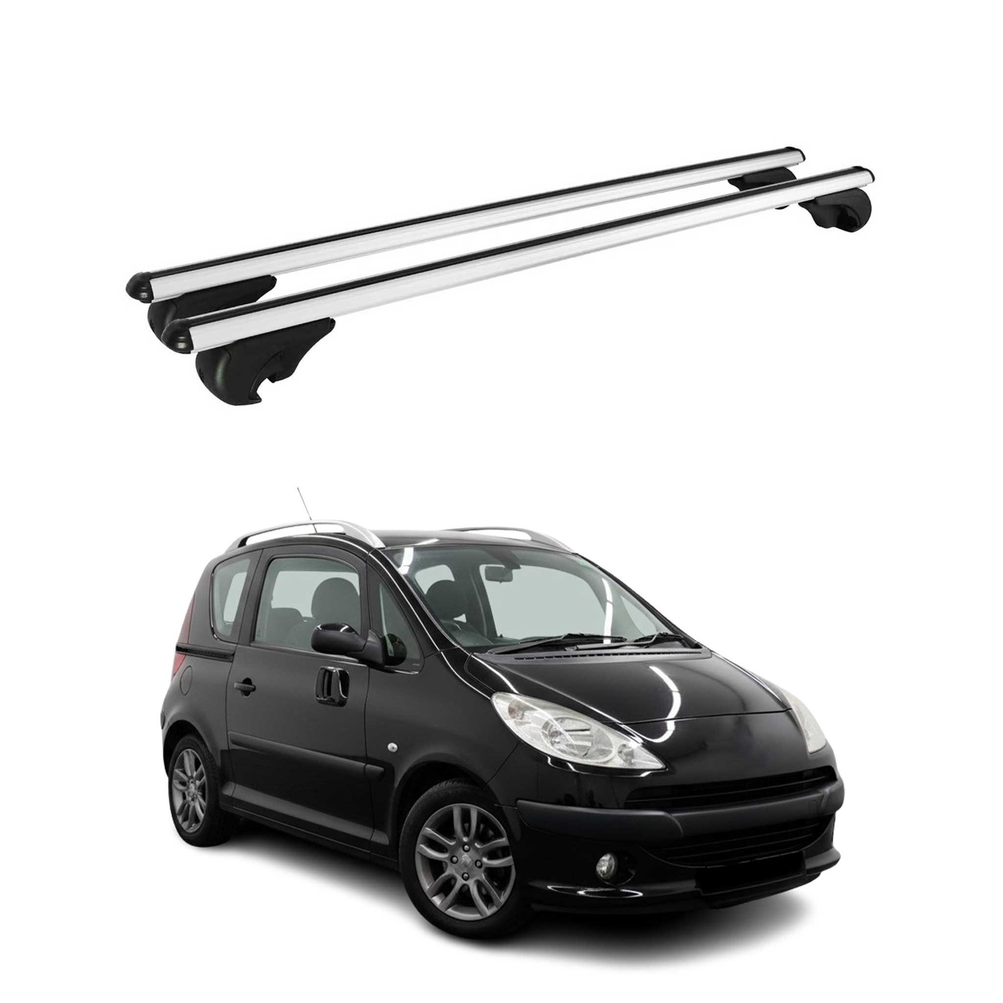 Dachträger Grundträger für Peugeot 1007 2004-2009 TÜV Aluminium Silber 2tlg