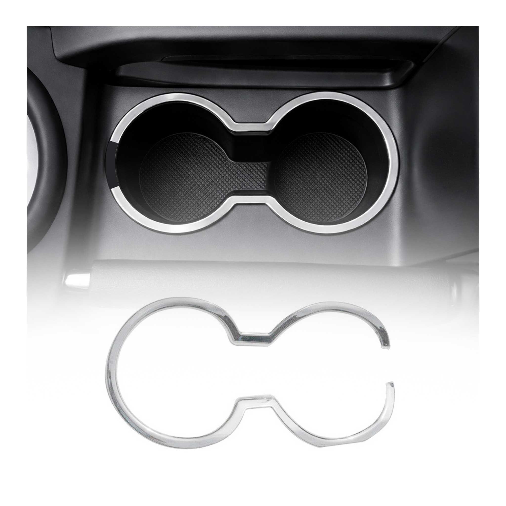 Getränkehalter Becherhalter Rahmen für Kia Rio 2011-2017 Edelstahl Chrom 1tlg