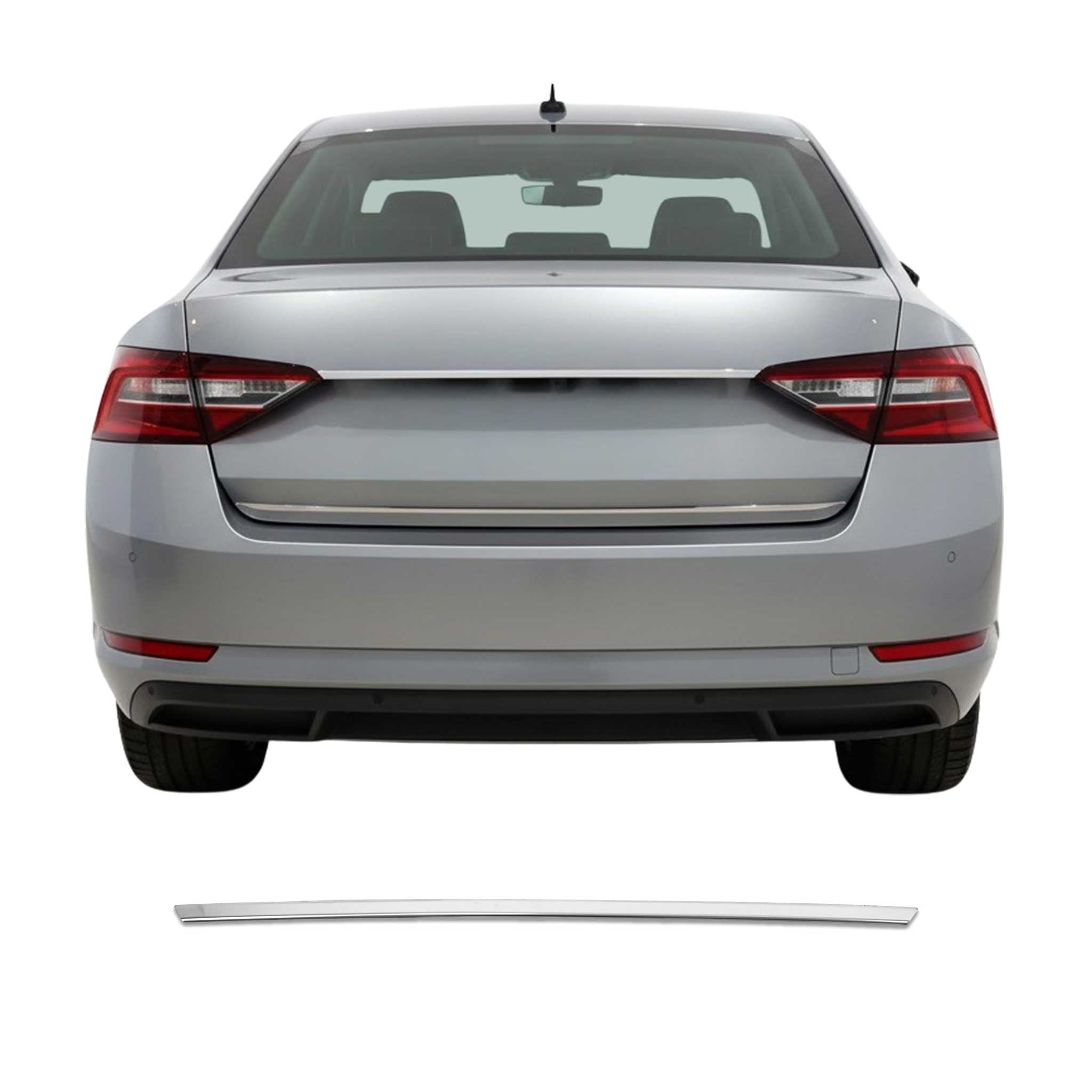 Kofferraumleiste Heckleiste für Skoda Superb Limo 2015-2024 Edelstahl Chrom