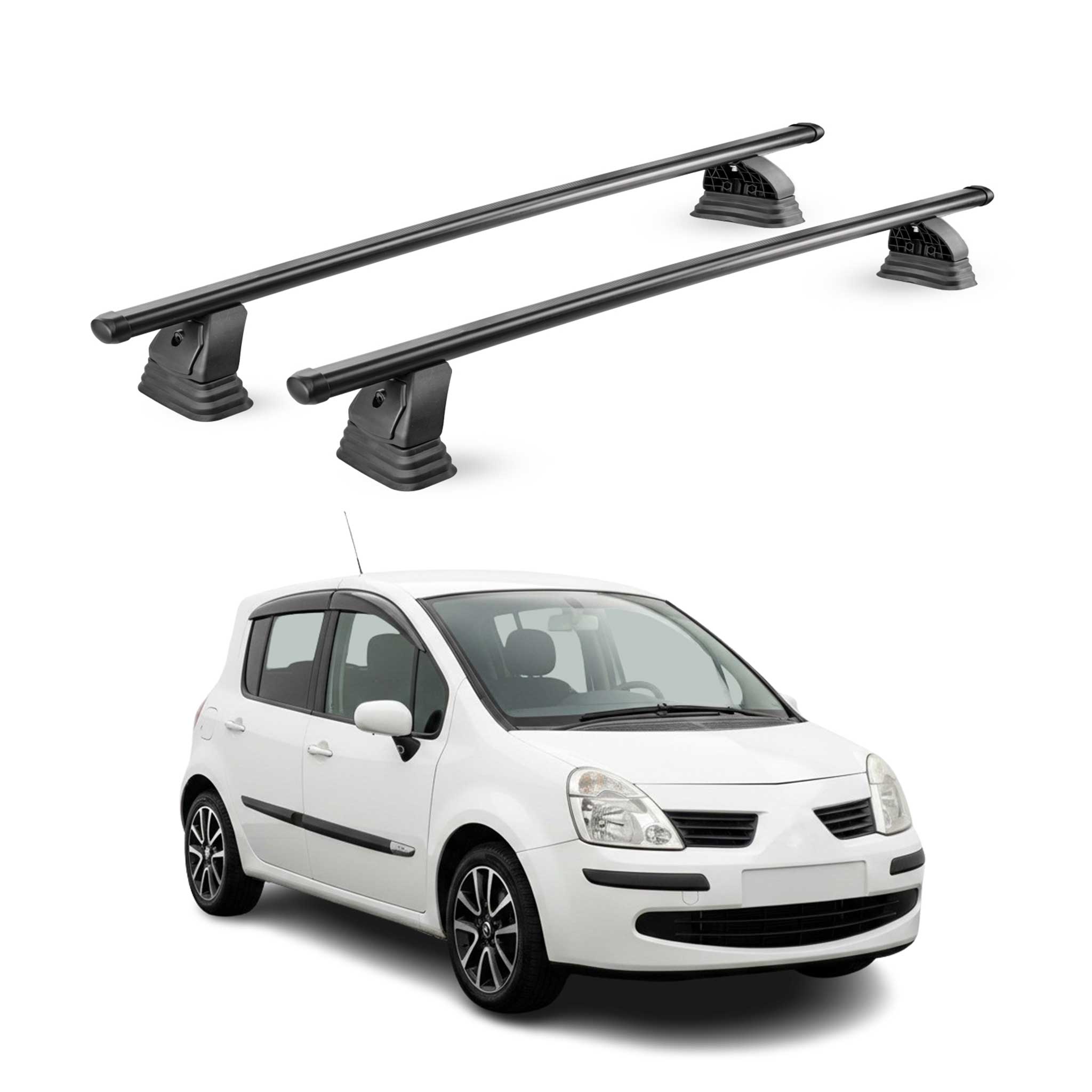 Stahl Dachträger für Renault Modus 2004-2013 TÜV Abschließbar 2tlg Schwarz