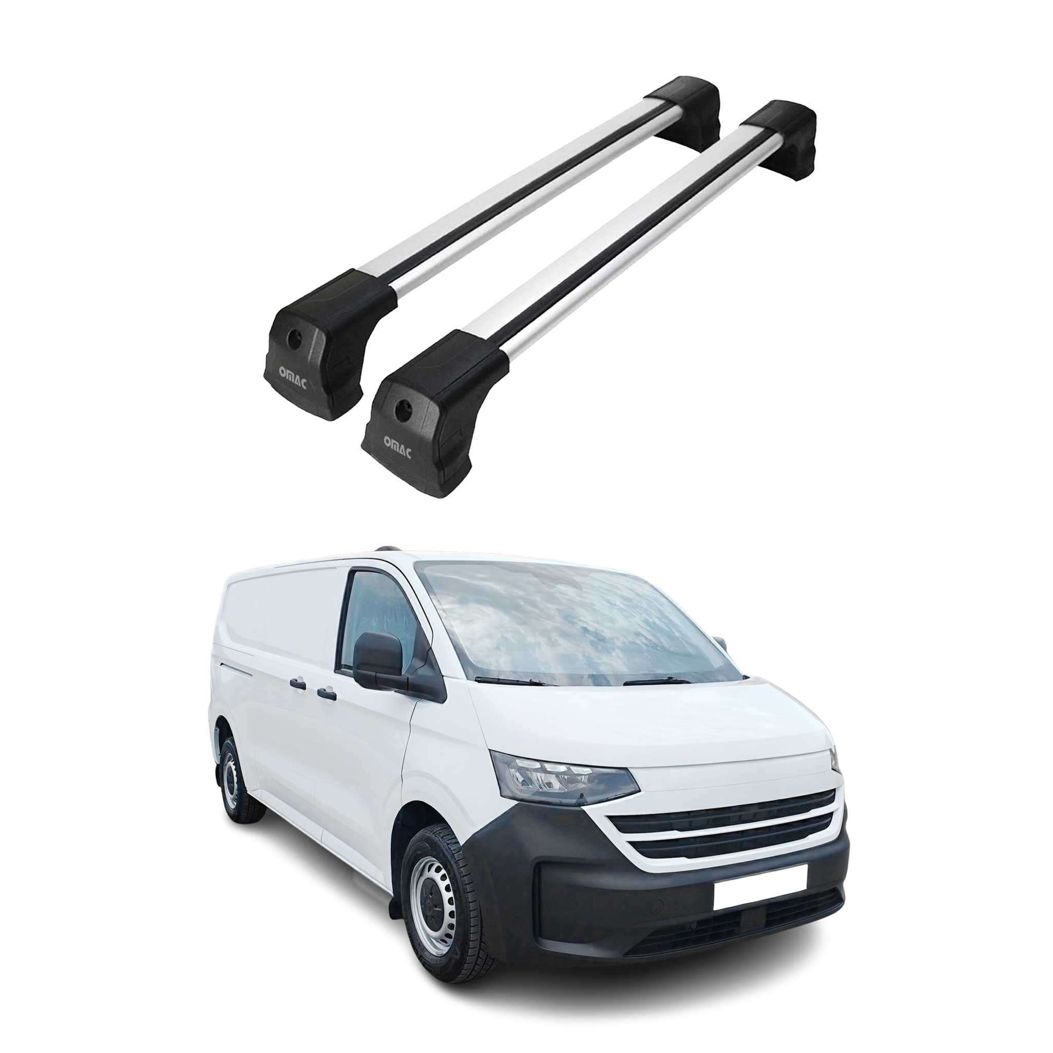 Dachträger Grundtäger für VW Transporter T7 2023-2026 75kg Aluminium Silber 2tlg