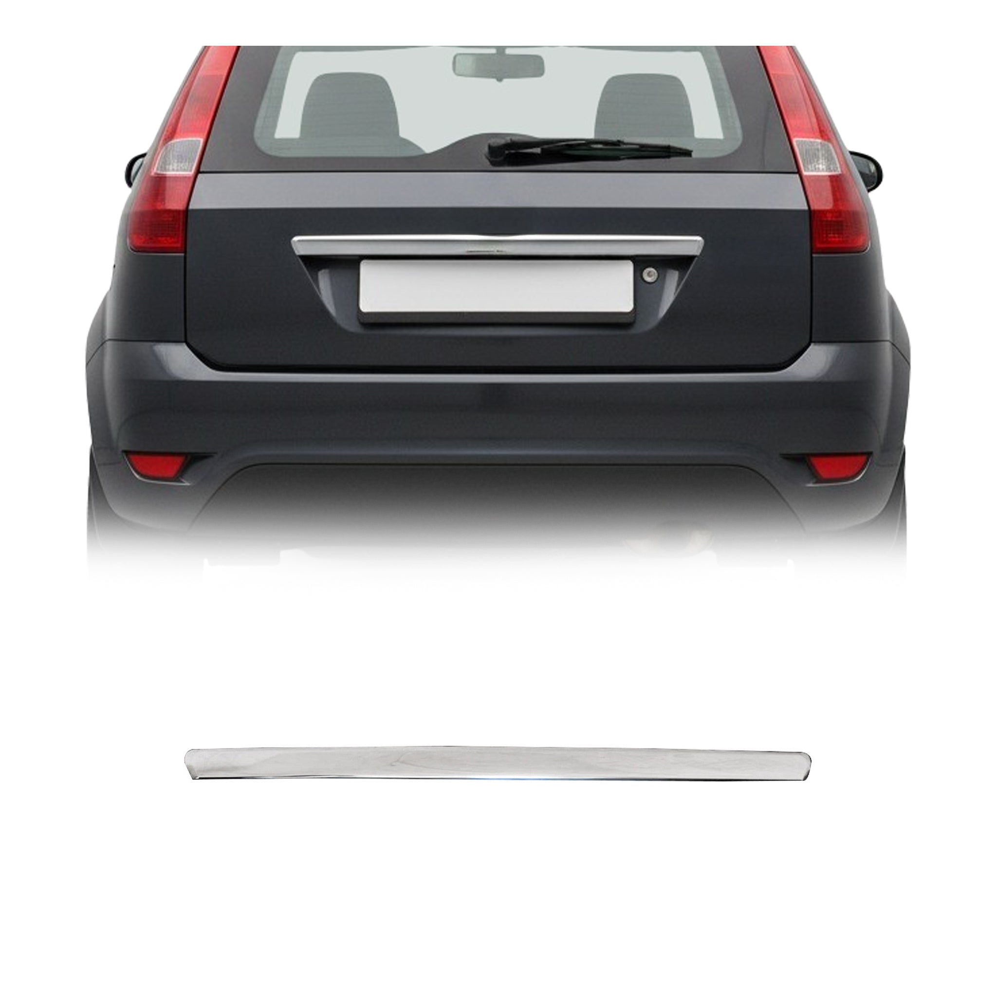 Kofferraumleiste Heckklappe Leiste für Ford Fiesta 2001-2008 Edelstahl Chrom