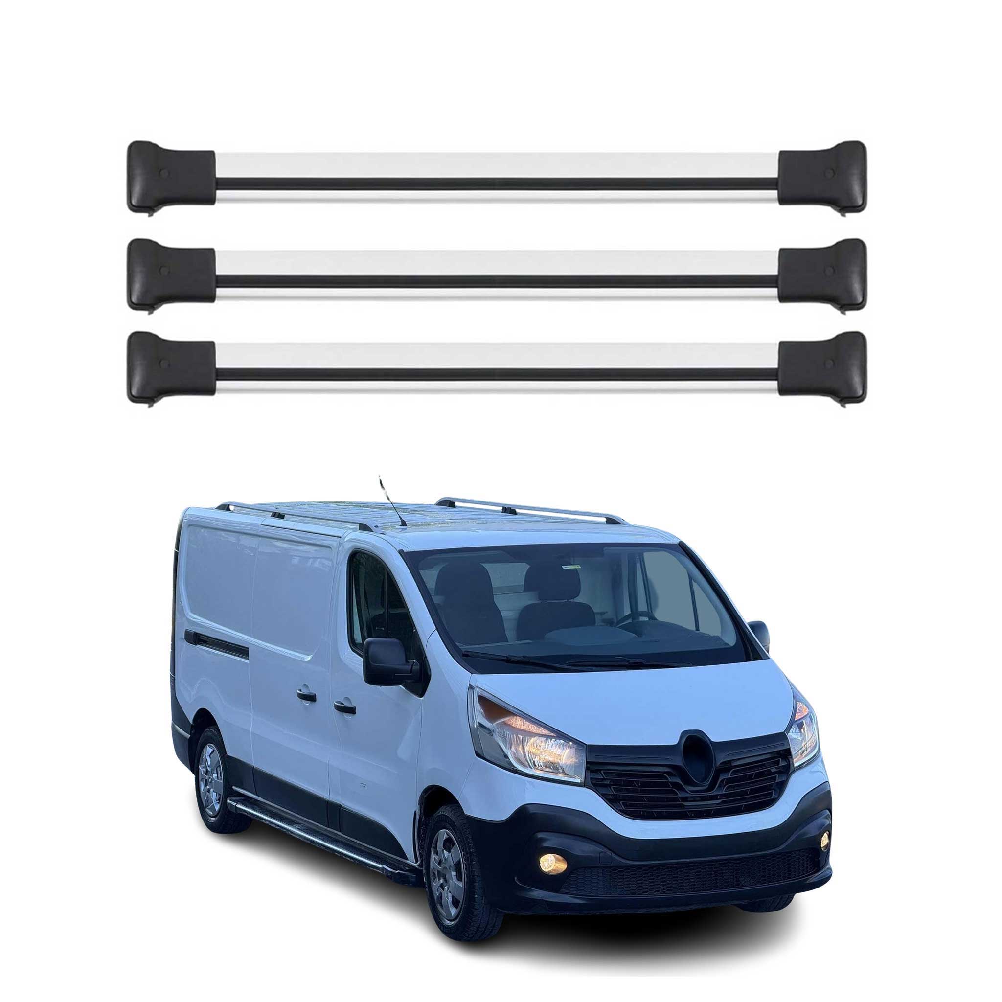 Dachträger Grundtäger für Renault Trafic 2014-2025 75kg Aluminium Silber 3 tlg