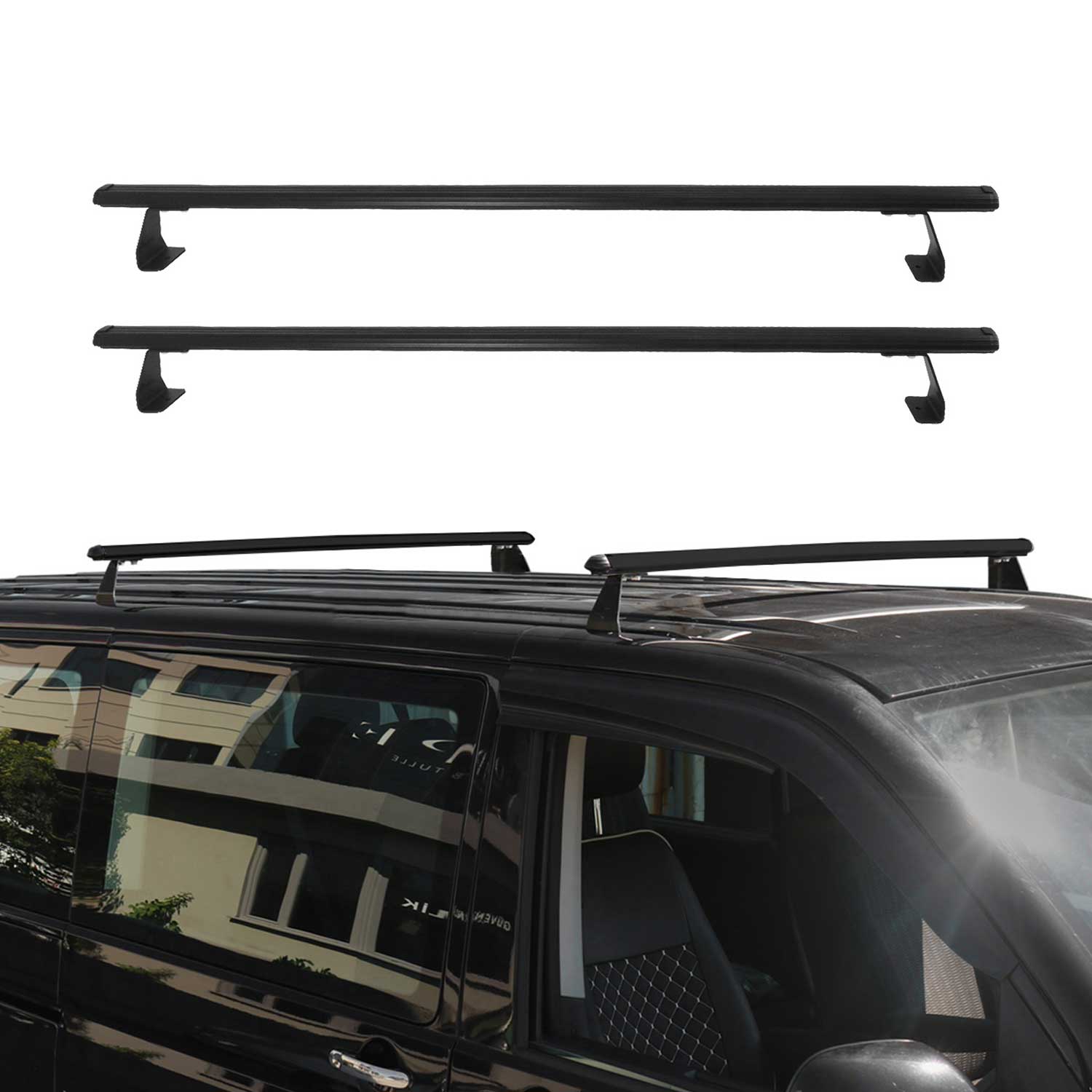 Dachträger Grundtäger für Mercedes Citan W420 2021-2026 75kg Alu Schwarz 2 tlg