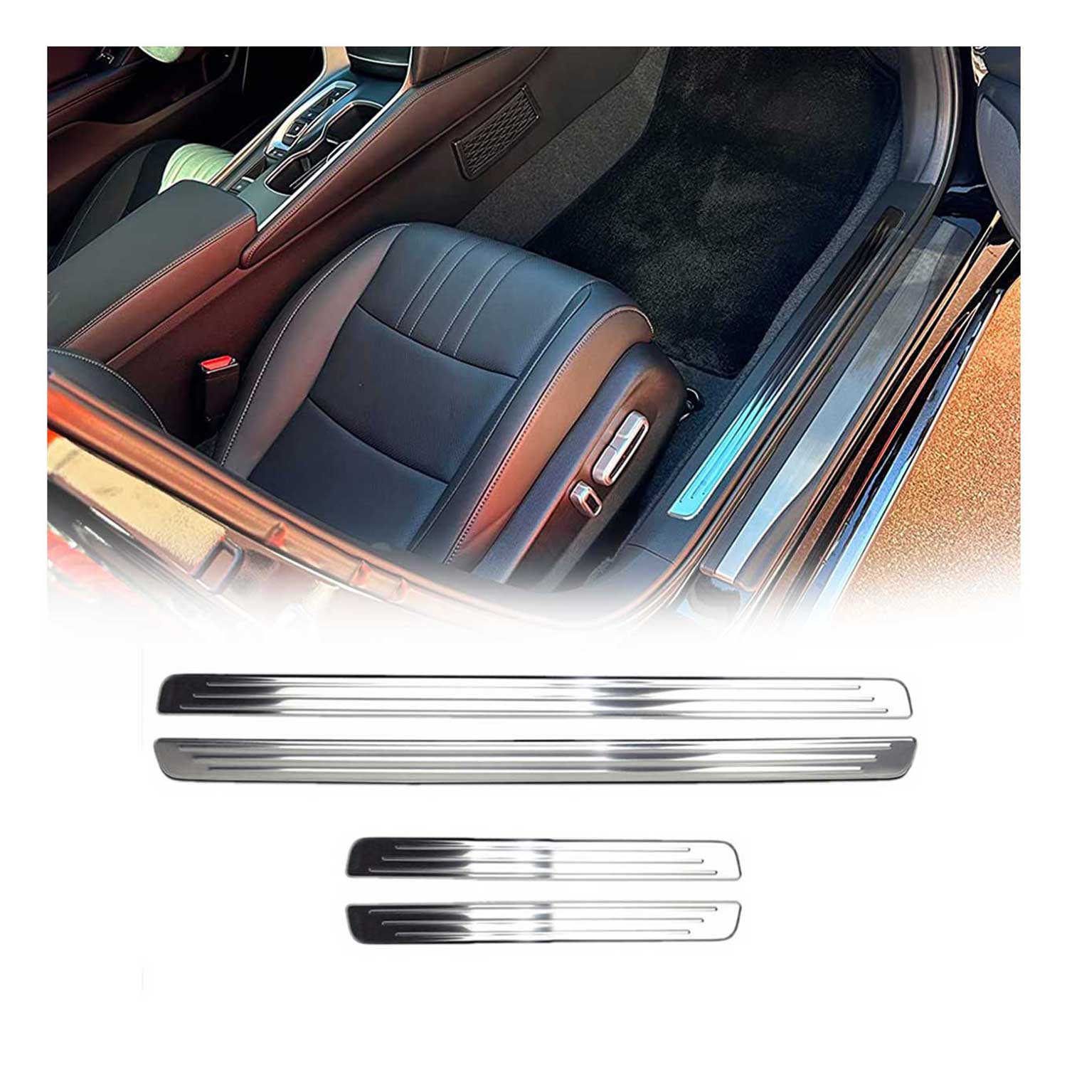 Einstiegsleisten Türschweller für Peugeot 207 2006-2015 Edelstahl Chrom 4tlg