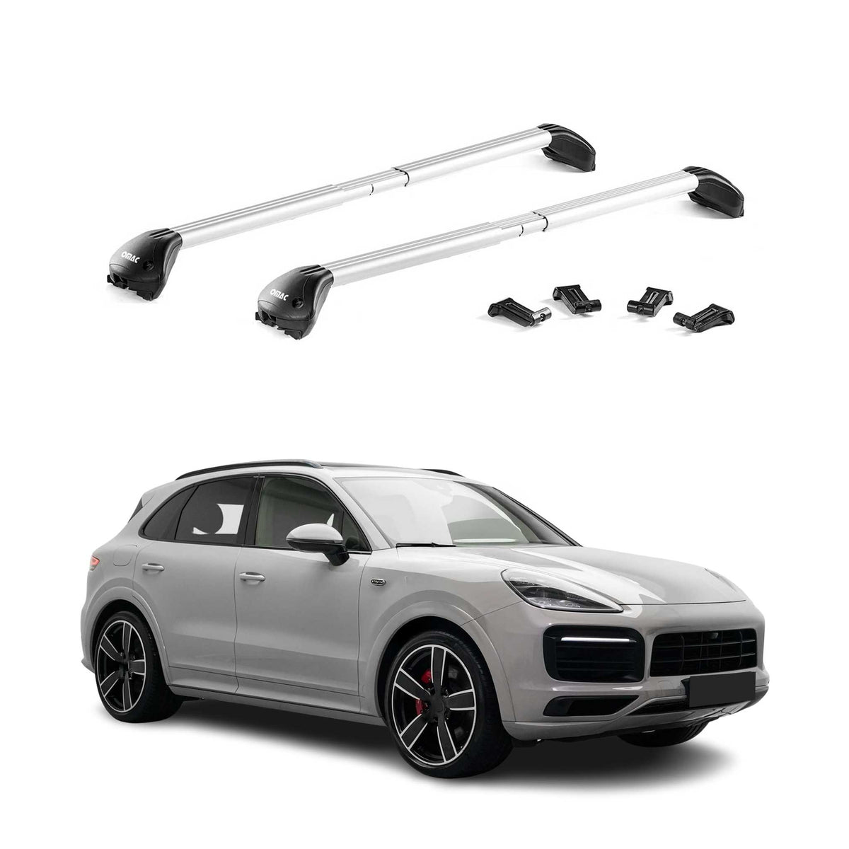 Dachträger Grundtäger für Porsche Cayenne 2019-2026 100kg Alu Silber 2 tlg ABE