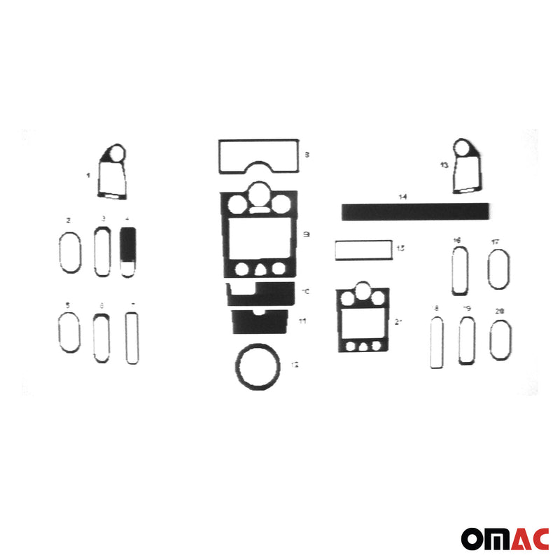 Innenraum Dekor Cockpit für Renault Megane 2004-2019 Piano Schwarz Optik 20tlg