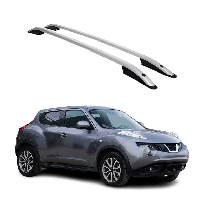 Dachreling Relingträger Alu für Nissan Juke 2010-2019 Aluminium Silber 2tlg