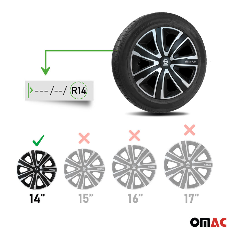 Sparco Radkappen 14 Zoll Palermo Schwarz 4tlg