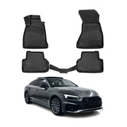 OMAC Gummimatten Fußmatten für Audi A5 F5 Sportback 2016-2024 TPE Schwarz 4x