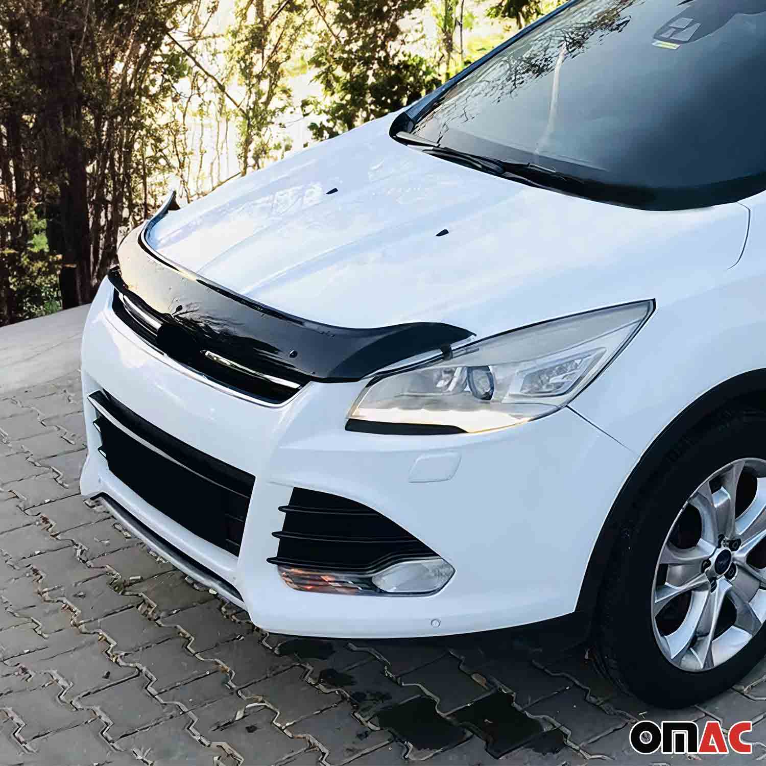 Motorhaube Deflektor Insekten Steinschlagschutz für Ford Kuga I 2008-12 Schwarz