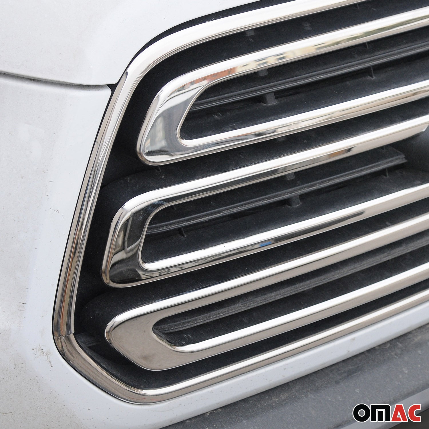 Kühlergrill Leisten Grillleisten für Ford Transit 2014-2024 Edelstahl Chrom 5x